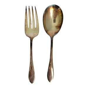 WM Rogers MFG Co Spoon Fork Original Rogers Silver Plate Cottagecore Art Nouveau